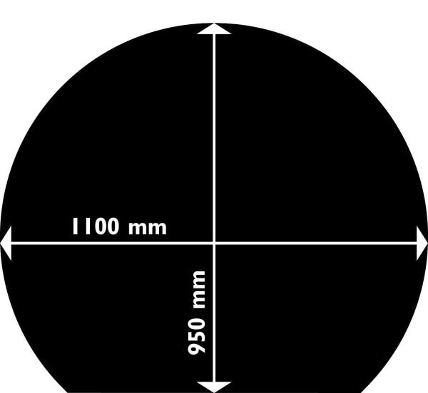 Aduro Stahlbodenplatte 1100x950mm rund mit Hinterkante